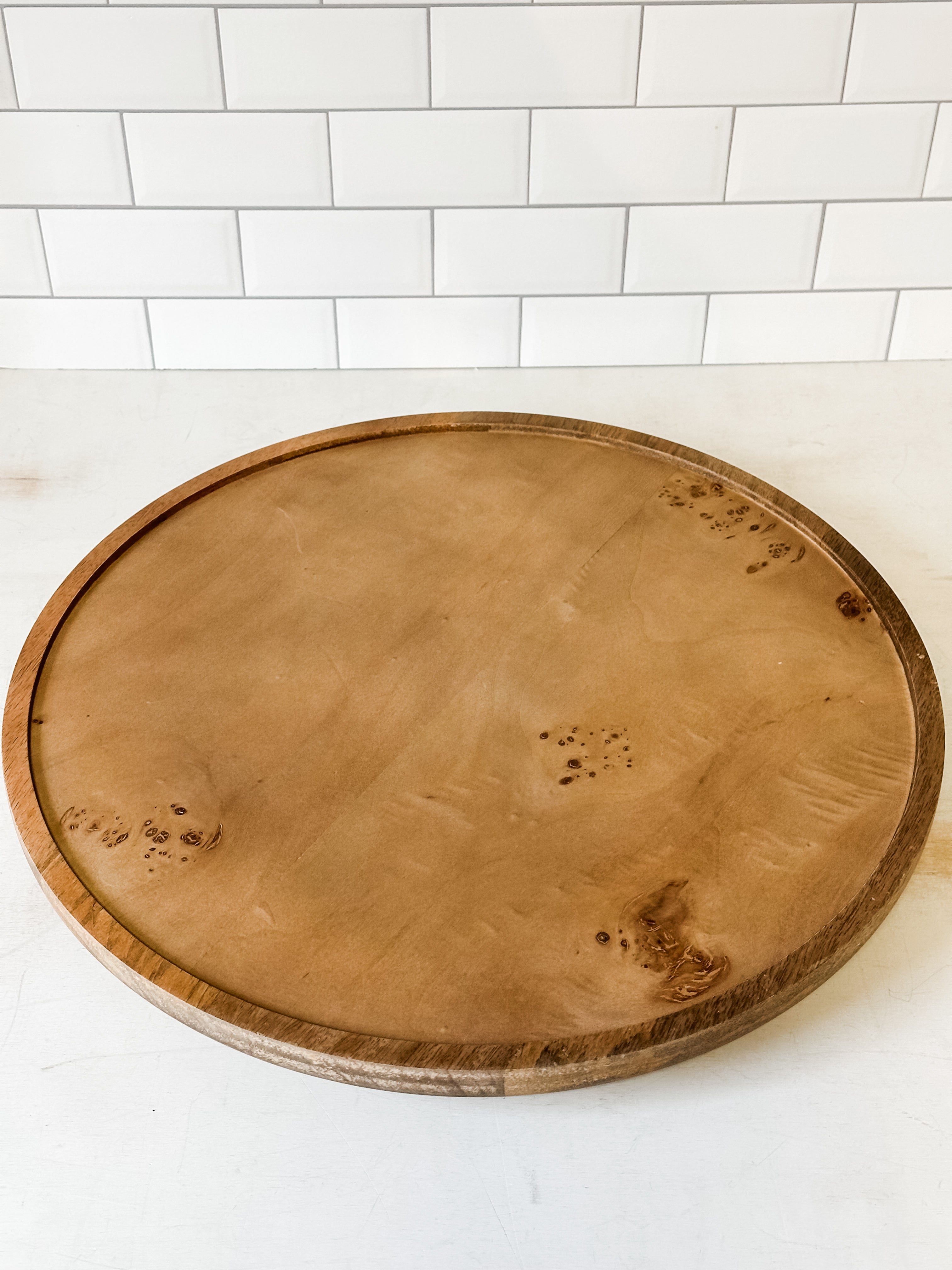 wooden lazy susan at The Rustic Barn in Killingworth, CT