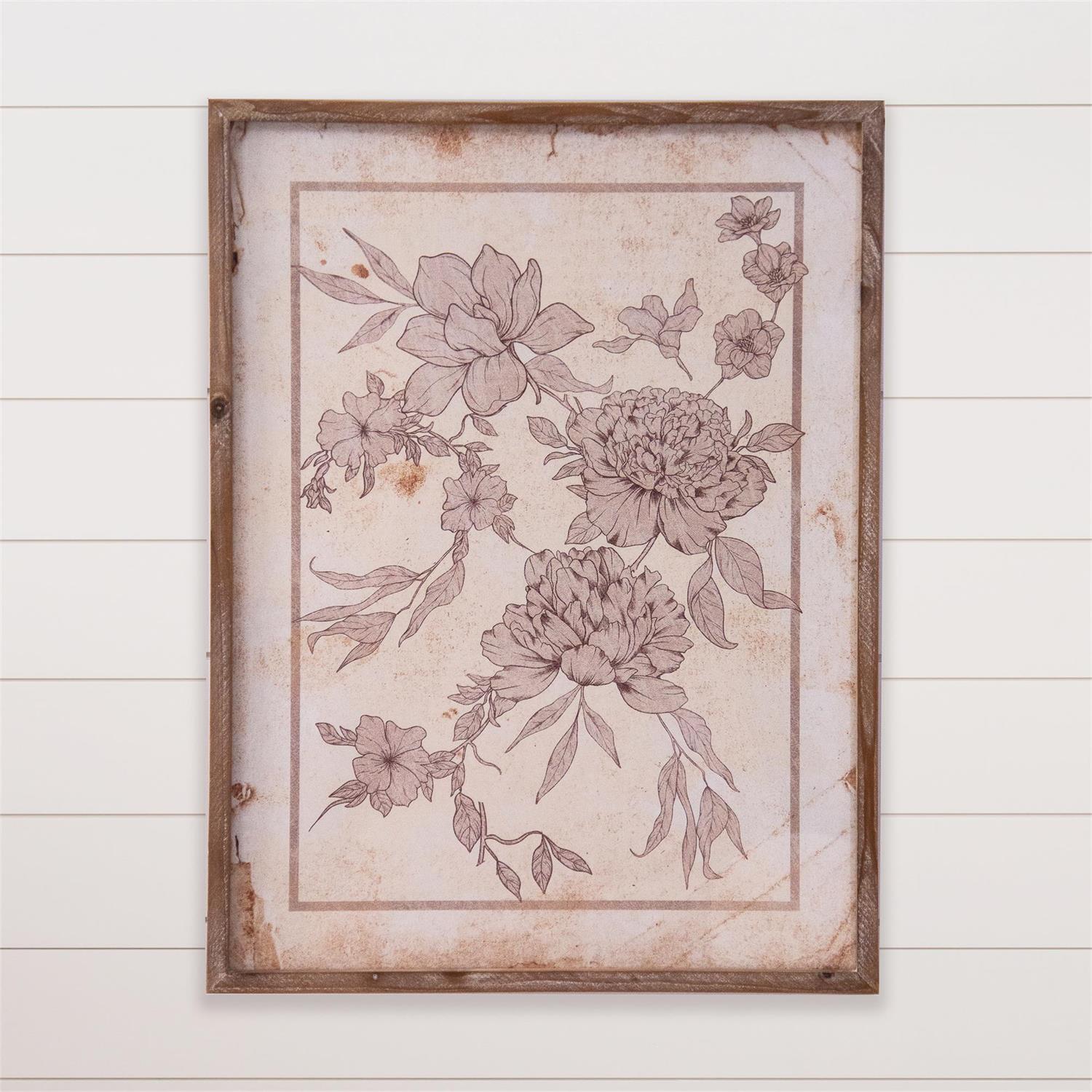 Sepia Flower Print