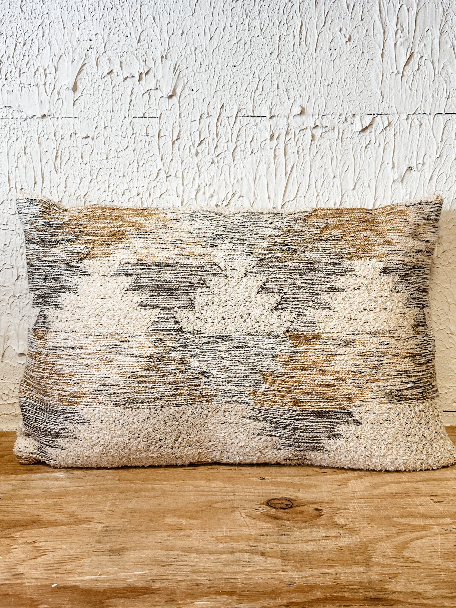 woven cotton blend lumbar pillow at the rustic barn in killingworth ct