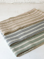 Woven Cotton Double Cloth Striped Tea Towel at the Rustic Barn in Killingworth, CT