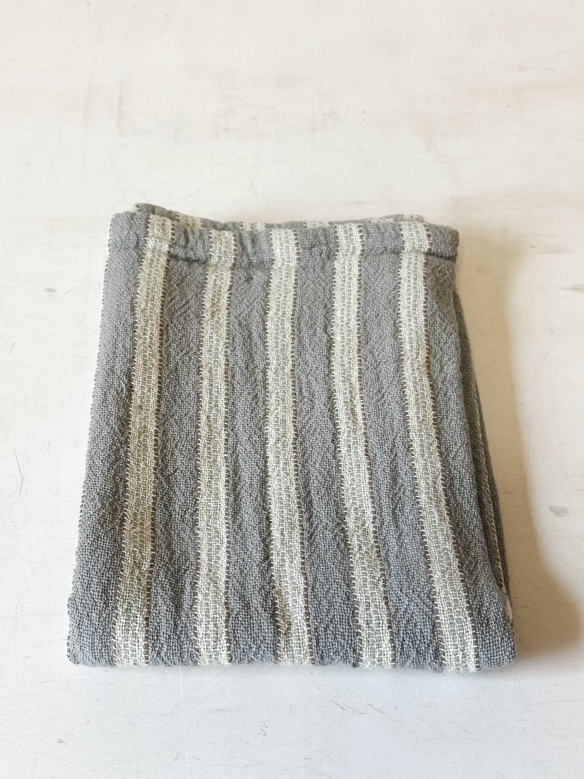 Woven Cotton Double Cloth Striped Tea Towel at the Rustic Barn in Killingworth, CT