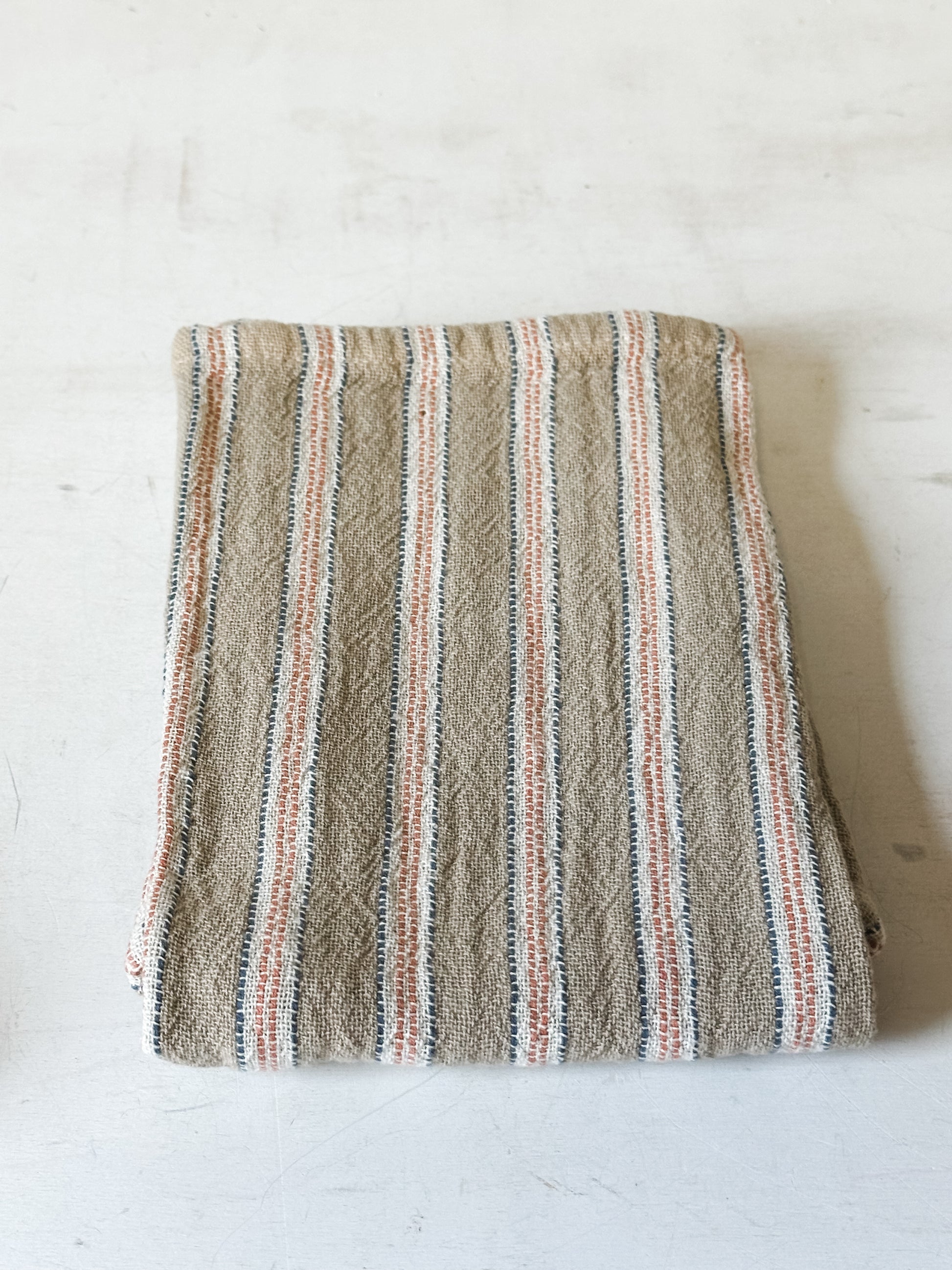 Woven Cotton Double Cloth Striped Tea Towel at the Rustic Barn in Killingworth, CT
