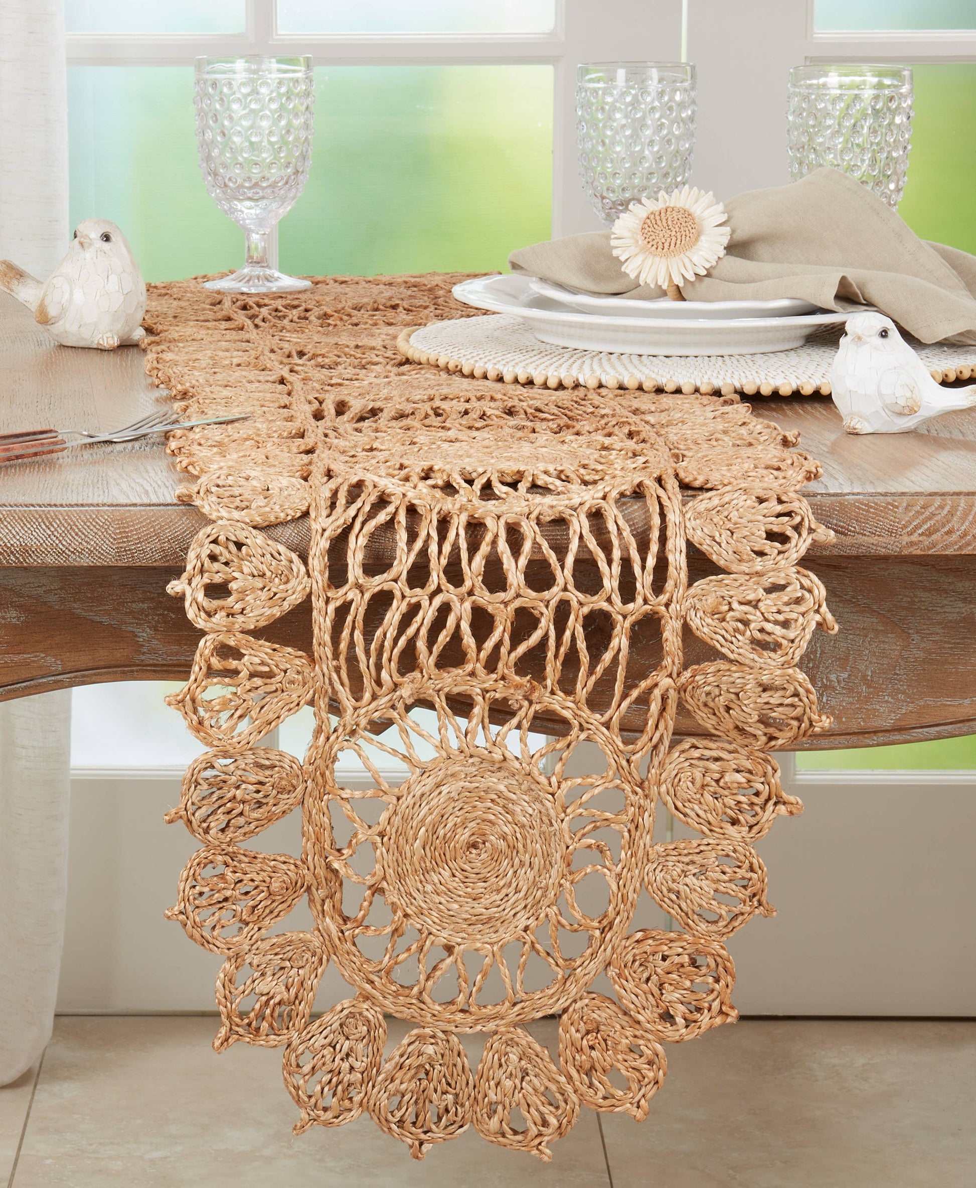woven jute runner natural at the rustic barn in Killingworth ct