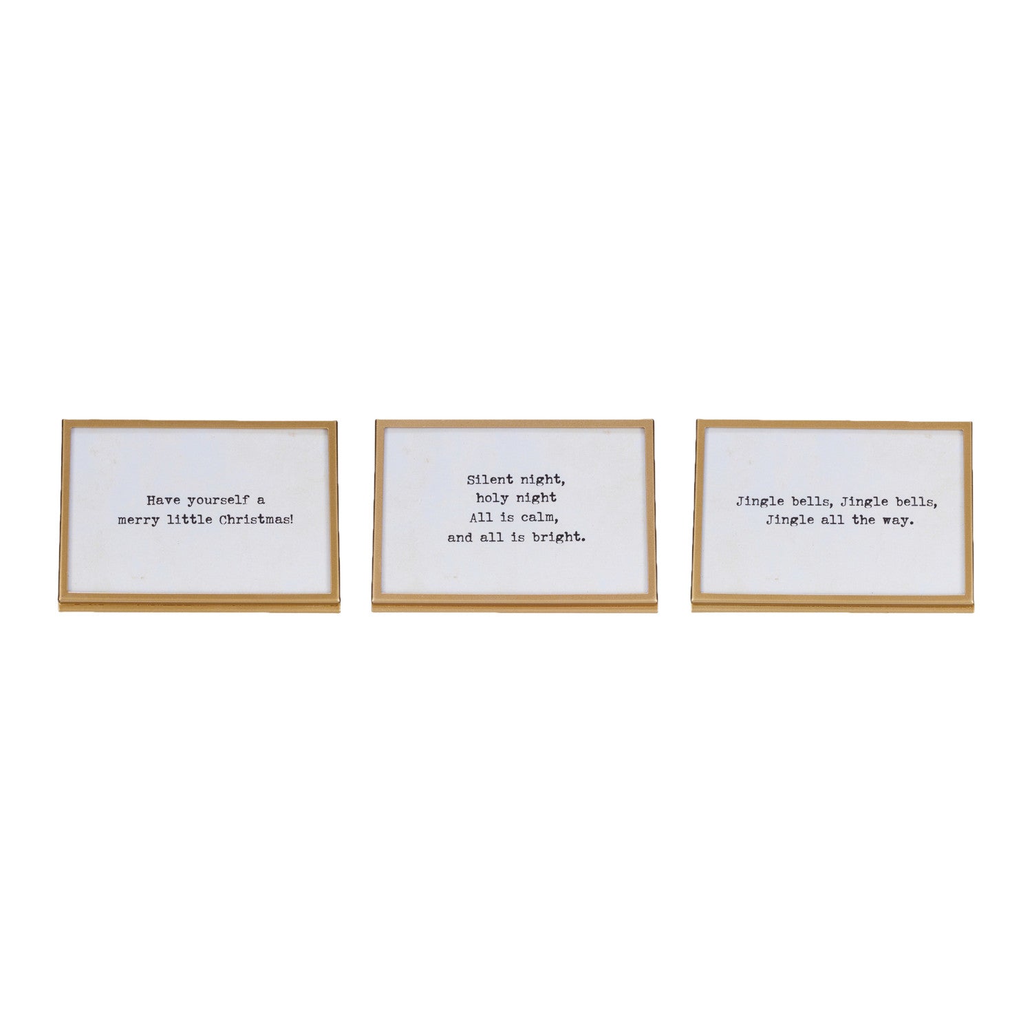 Metal & Glass Frame w/ Easel & Saying, Gold Finish, 3 Styles (Holds 4" x 6" Photo)