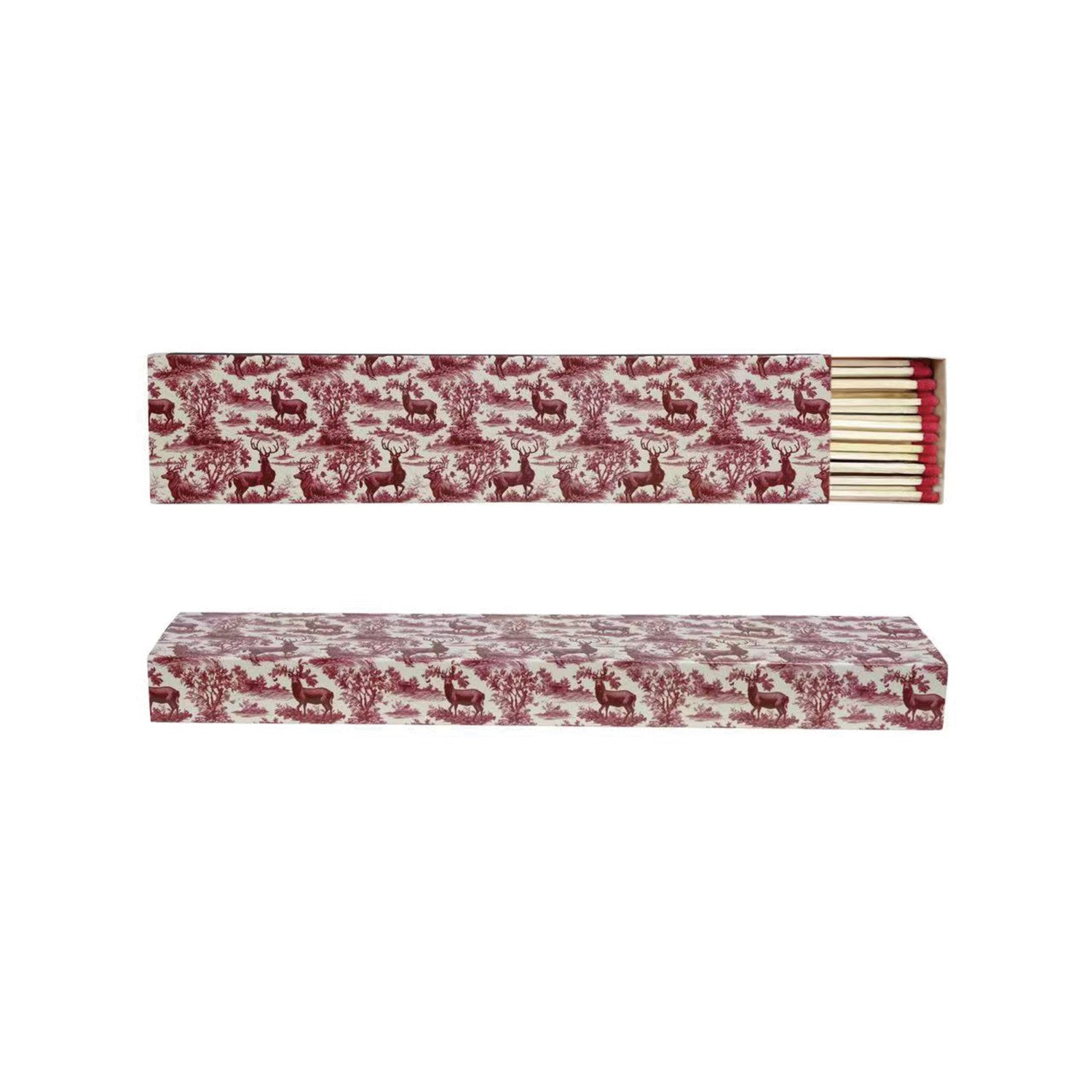 Safety Fireplace Matches in Matchbox with Reindeer Pattern