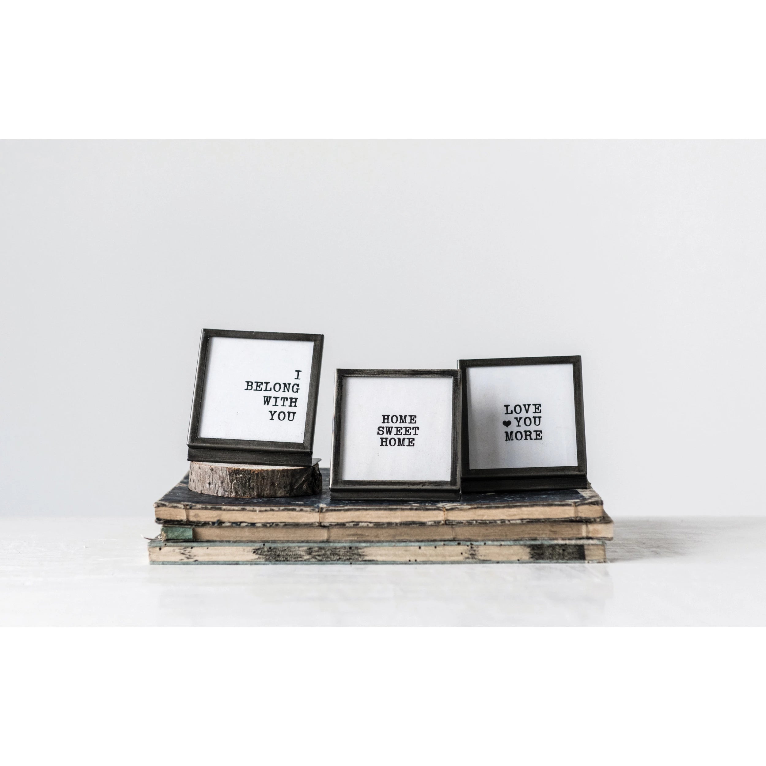 Square Metal & Glass Framed Saying