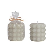 Unscented Hobnail Grey 4" Pillar Candle