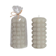 Unscented Hobnail Grey 6" Pillar Candle