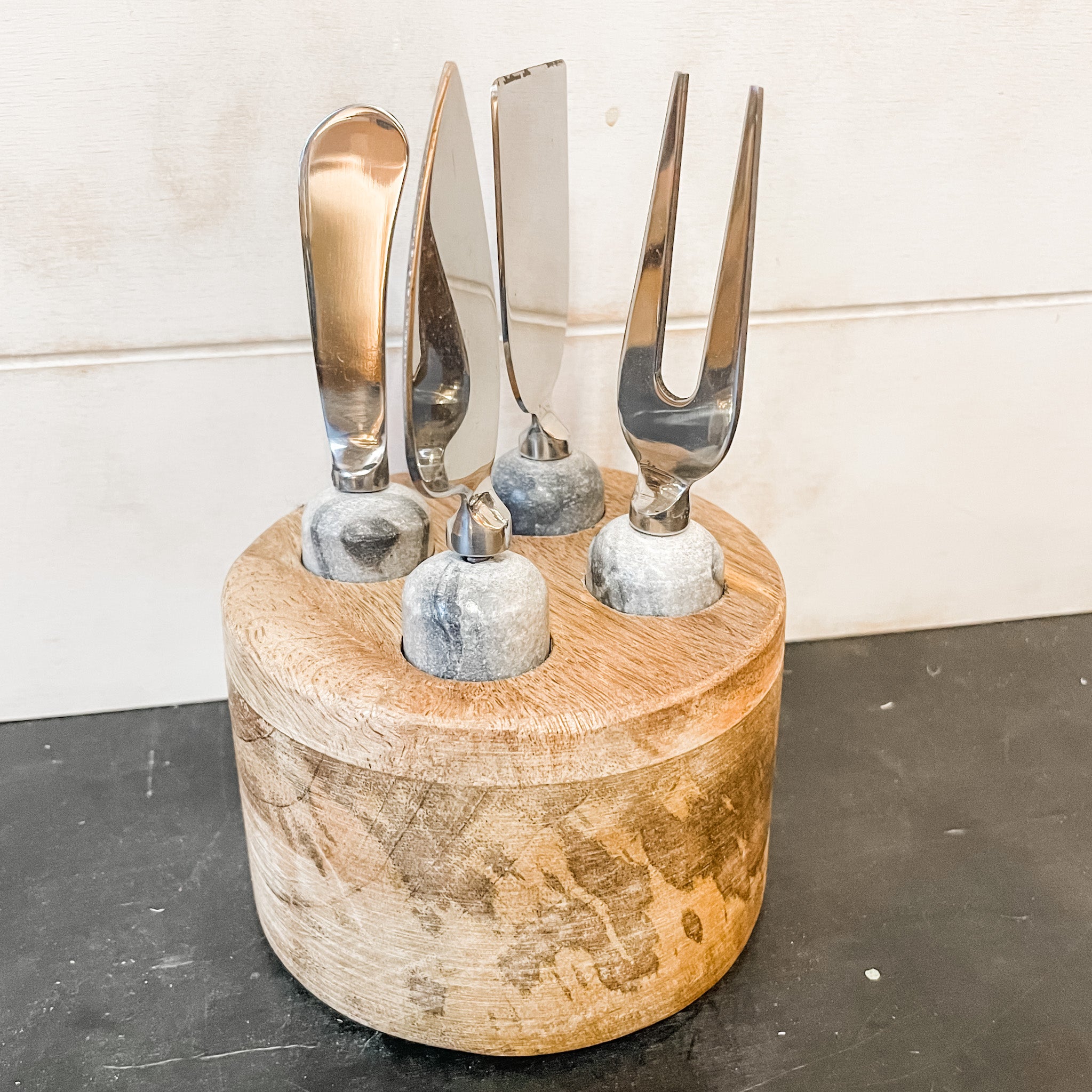 Steel Cheese/Knife Set