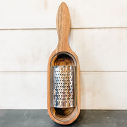 Wood and Stainless Steel Grater - Rustic Barn CT