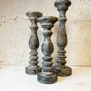 Grey Wood Candleholder