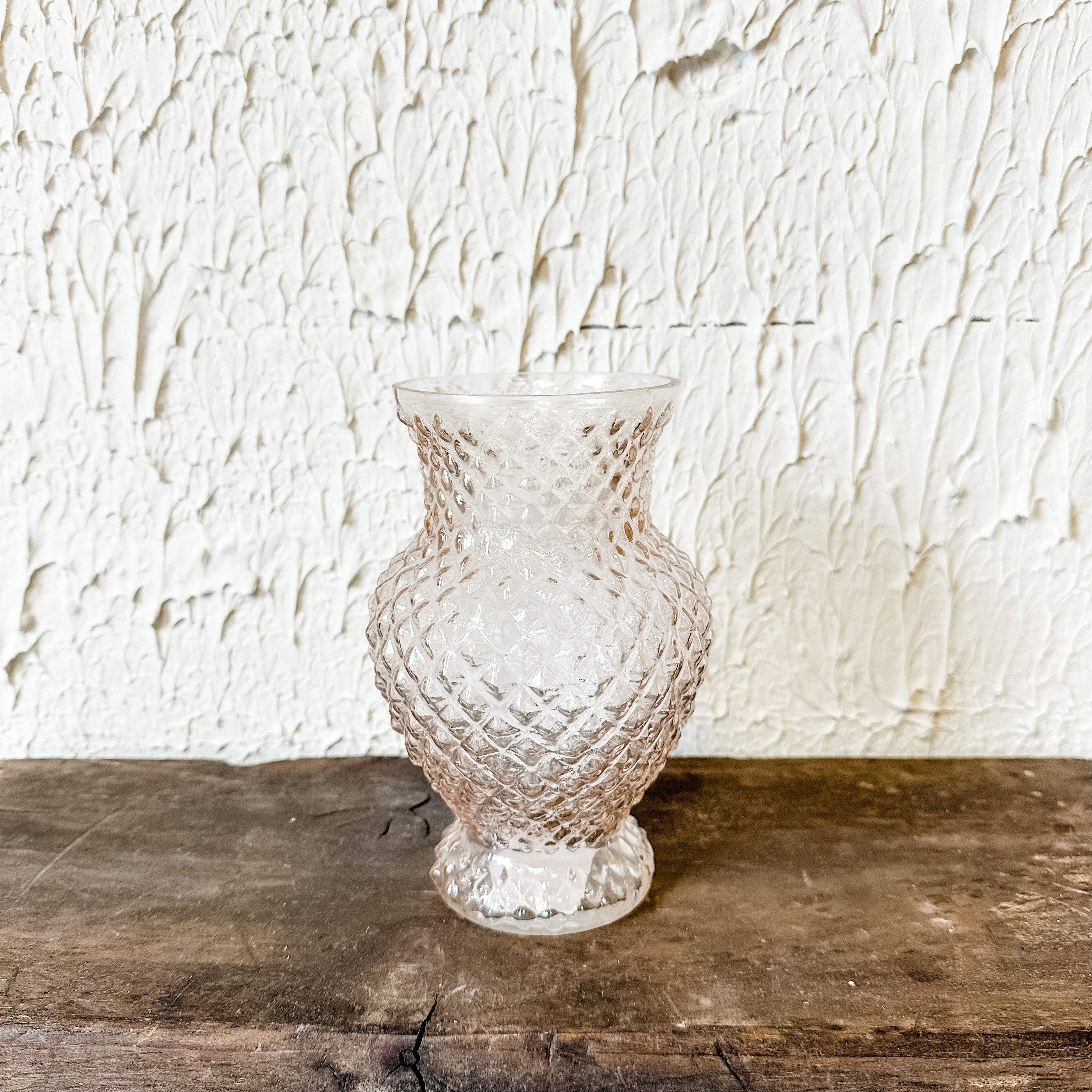 textured glass light pink vase the rustic barn ct