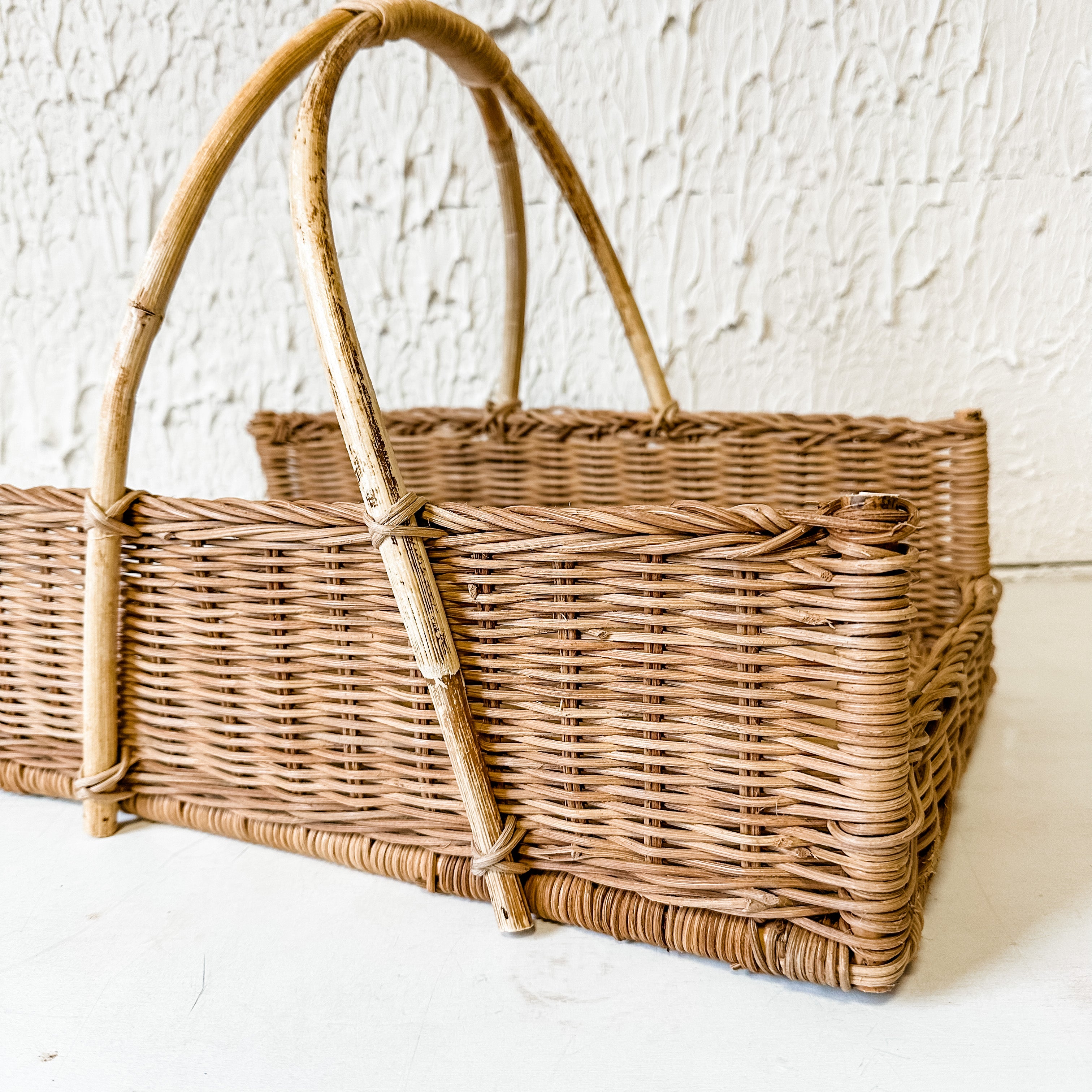 Hand-woven Rattan Basket With Handle